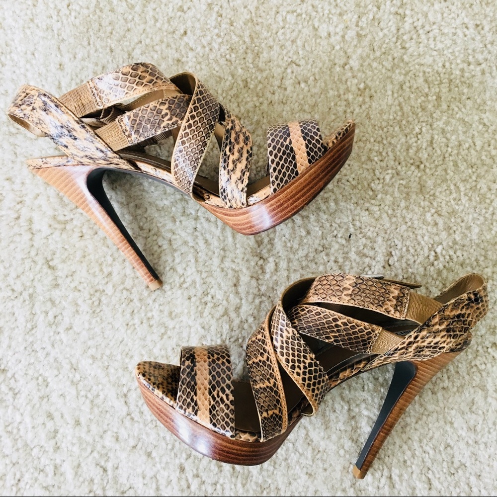 Charles David Double Buckle Python Heels - image 1